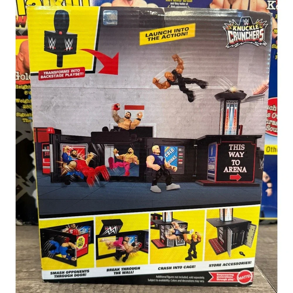 WWE Knuckle Crunchers Final Boss Microphone Playset The Rock Figure Mattel JFX07